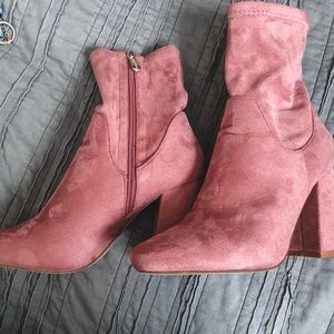 Pink Suede Boots